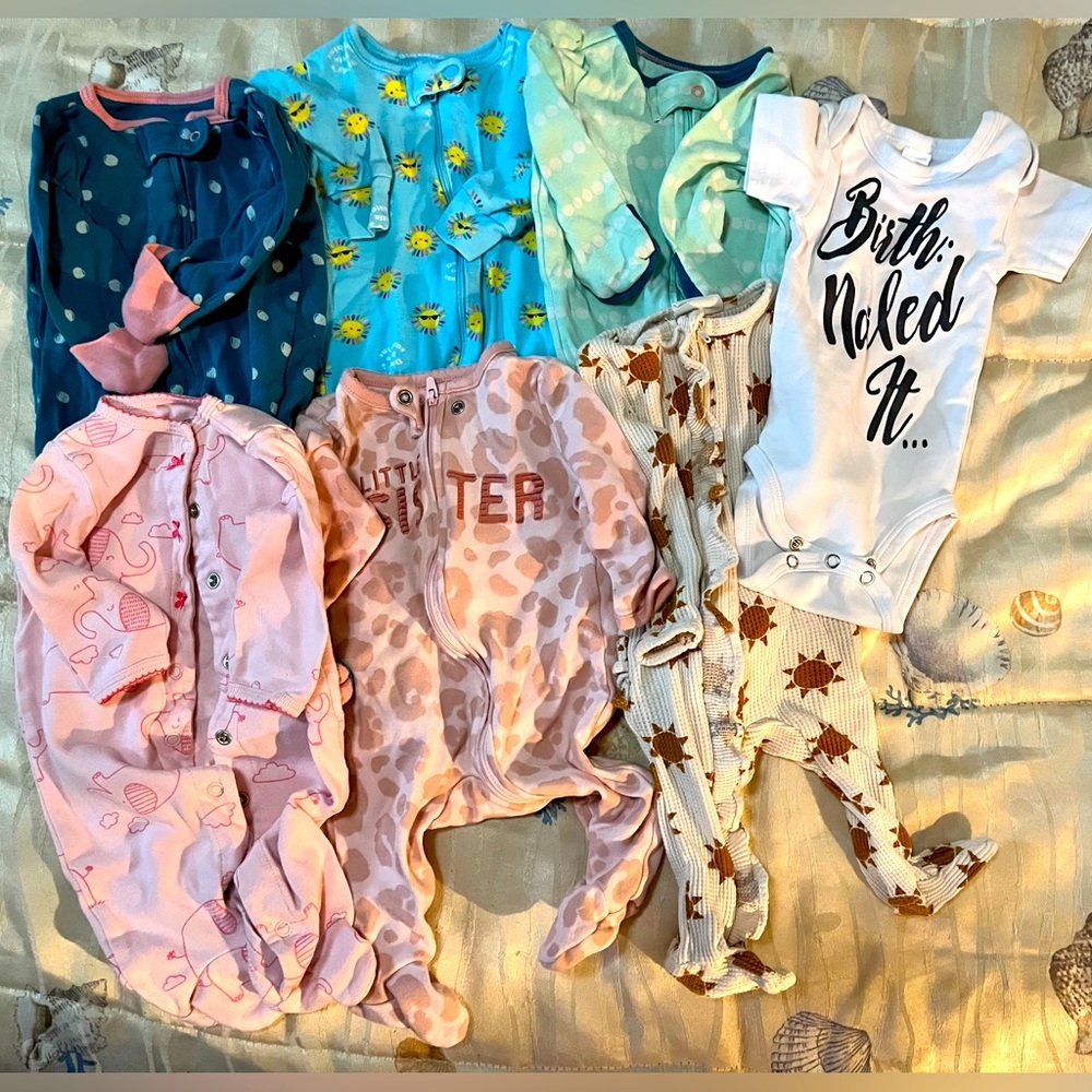 Bundle of Seven Infant 0-3 Months Sleepers
